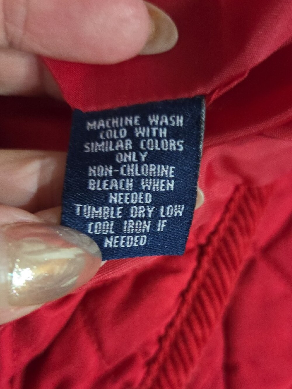 Chaps Quilted Red Button-Front Puffer Jacket - Picture 5 of 5